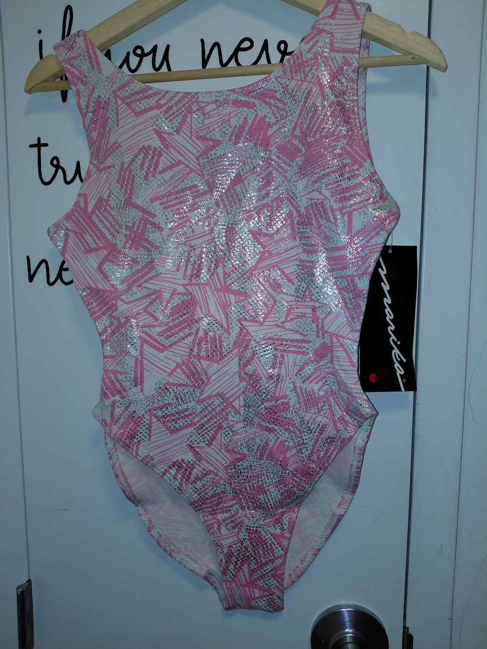 Marika Pink and Silver Star-Print Girls One-Piece